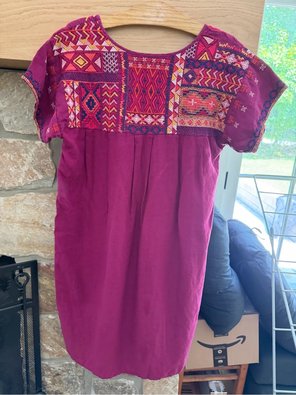 Johnny Was Embroidered Linen Shift Dress | Boho Artisan Tunic | Medium